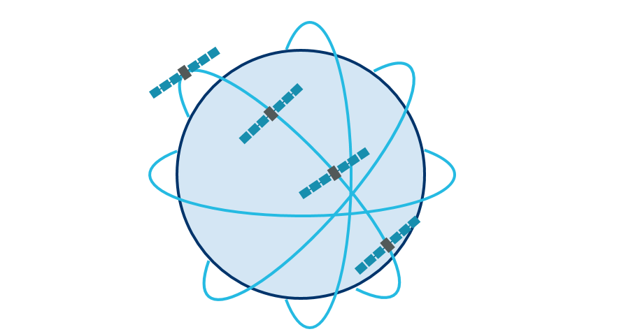 Icon mit LEO-Satelliten-Konstellation