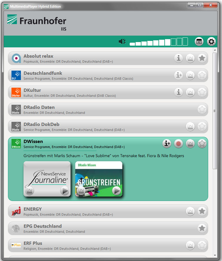 Fraunhofer DAB/DRM MultimediaPlayer