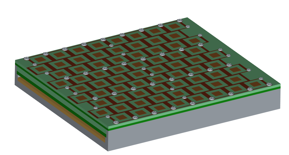 Modulare Antennenkachel mit 72 Antennenelementen
