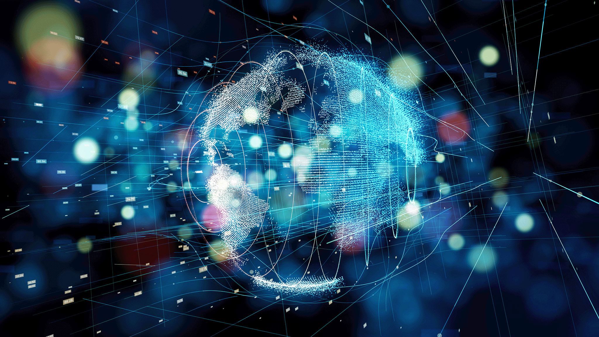 Globe with radio signals 