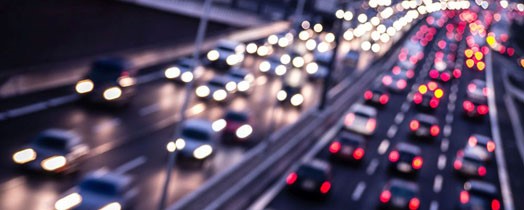 Navigation on Highway in the evening