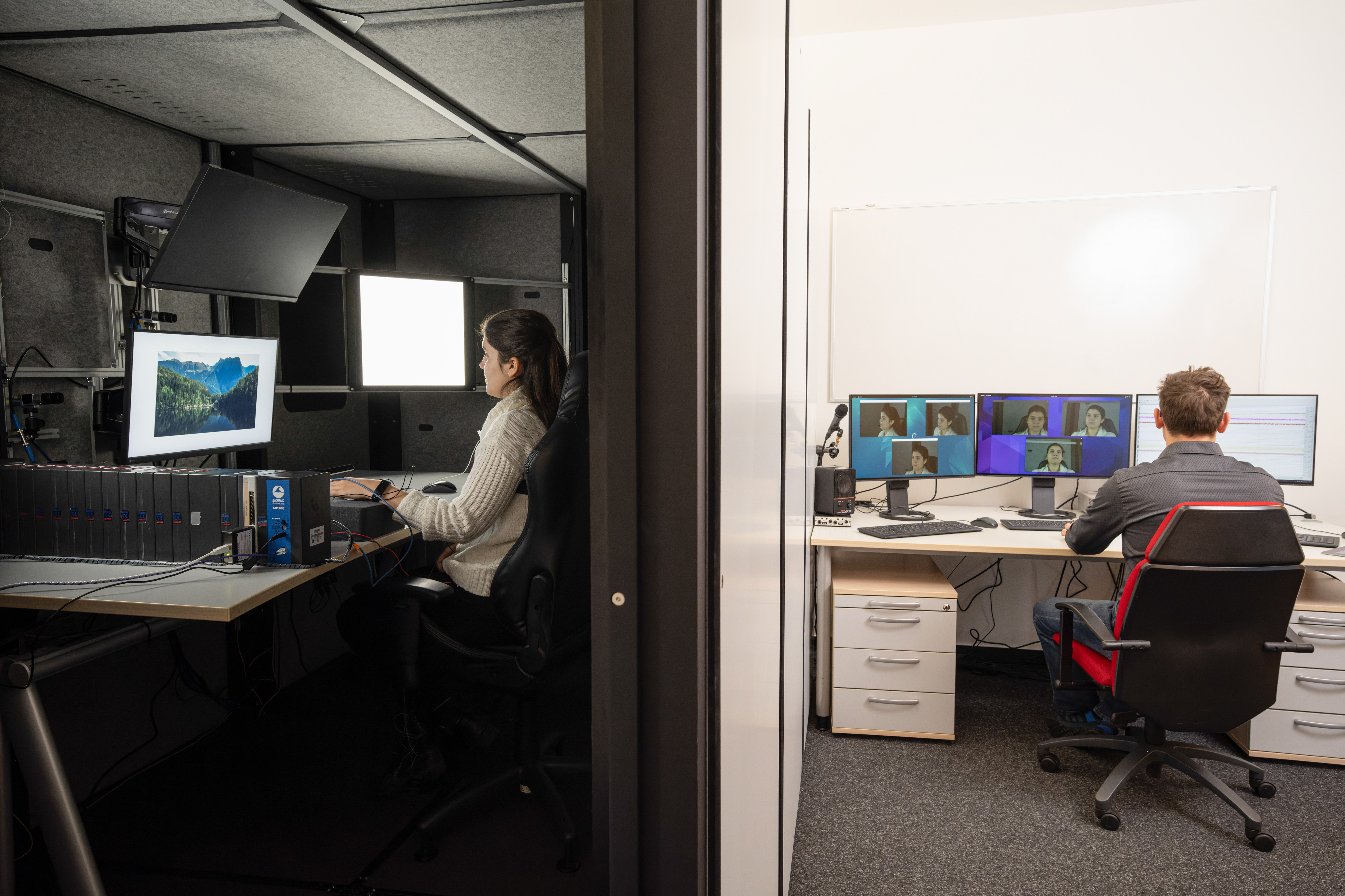 Biosignals under cognitive load are tested in an exposure cabin and monitored in real-time